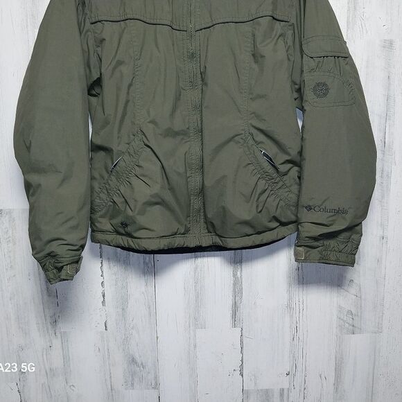 Columbia Insulated Jacket Women's Medium Green Hooded - Picture 2 of 12